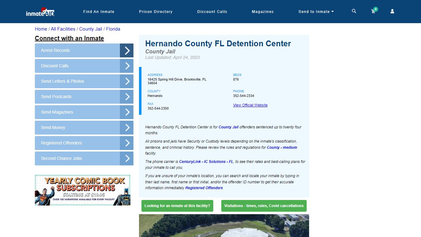 Hernando County FL Detention Center - Inmate Locator - Brooksville, FL