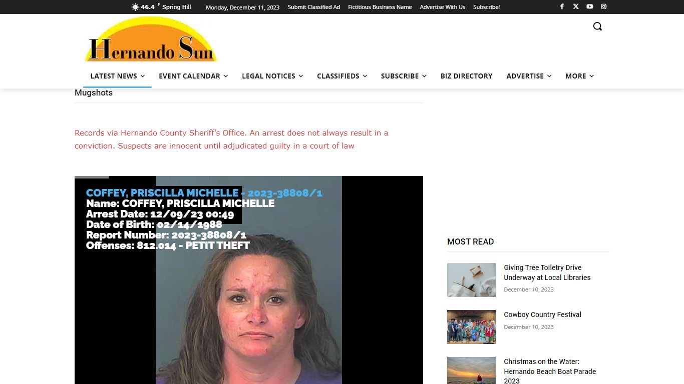 Mugshots - Hernando Sun